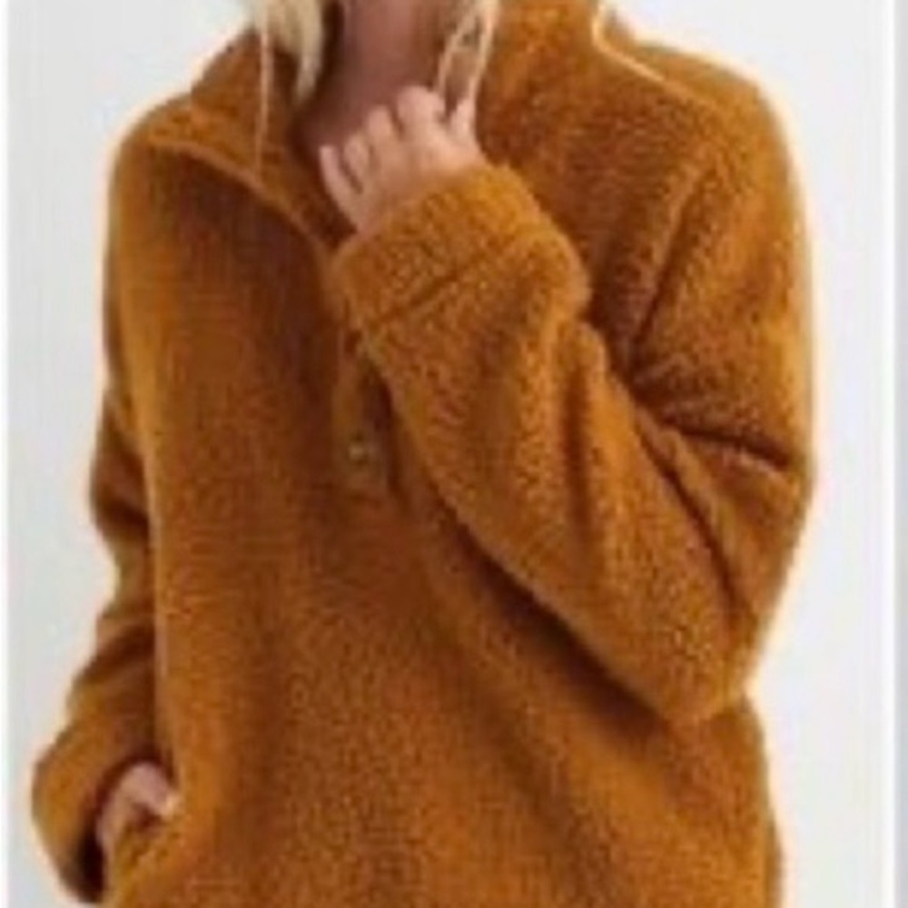 Cozy rust or copper Fleece Pullover